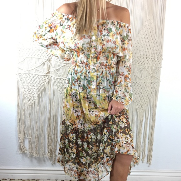 Flower Maxi Boho Dress 